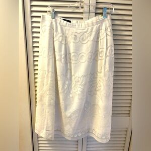 J. Crew Ornate White Lace Skirt - 12